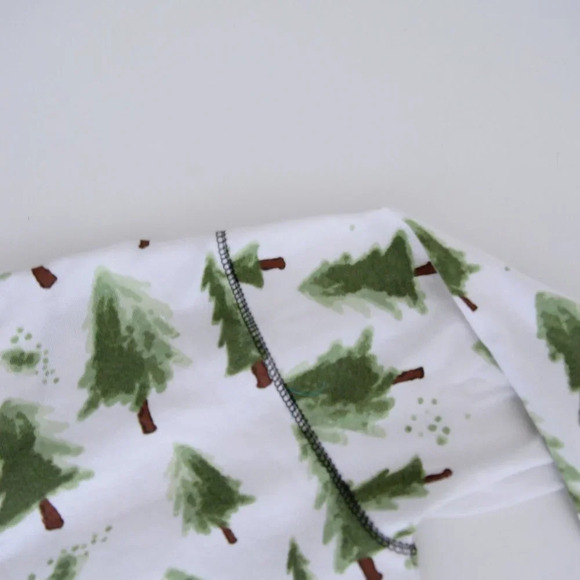 Lazy One White Green Red Pine Trees  w/ Back Flap Onezie Size Medium - Picture 8 of 16